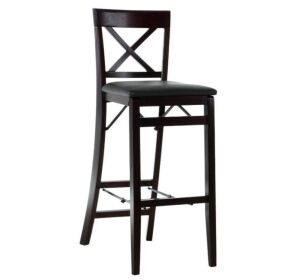 Linon Triena X Back Folding Barstool, Espresso