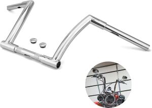 WSays Triple Chrome 12" Mini Ape Monkey Bar Handlebar for Dyna Softail Harley 1998-2013 Road Glide FLTR and 1994-2022 Road King FLHR