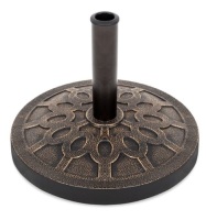 18in Round Patio Umbrella Base Stand w/ Rustic Finish