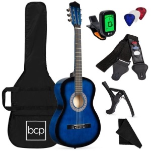 BCP # 6029 : Beginner  Acoustic  Guitar Set  W / Case ,Strap ,Digital Tuner 