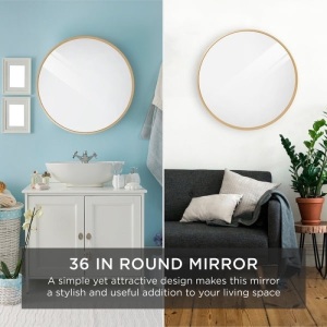 BCP # 5930 : Framed round  Bathroom  Vanity Wall mirror 