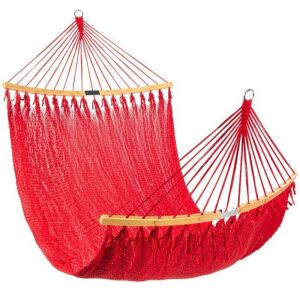 2-Person Woven Polyester Hammock w/ Curved Bamboo Spreader Bar, Carry Bag