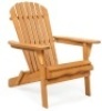 Folding Wooden Adirondack Chair Accent Furniture w/ Natural Finish - Brown