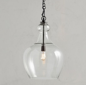 Pottery Barn, Flynn Recycled Glass Pendant, 17" Diameter, Bronze, Like New, Retail - $499