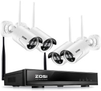 ZOSI Wireless Security Cameras System 1080P HD WiFi NVR and 4pcs 100ft Night Vision 1.0MP 720P Indoor Outdoor Wireless CCTV Cameras, AUTO-PAIR, Smartphone Remote Access (NO Hard Drive). NEW