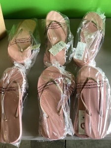 Shade Shore, Pink Womens Slippers,Size 10,  LOT of 6 , New, Retail - $4.99 Each