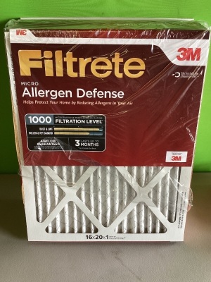 3M, 16x20x1, Micro Allergen Defense Air Filters, LOT of 6, Like New, Retail - $91.27