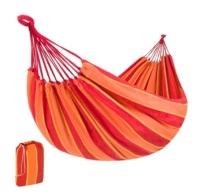2-Person Brazilian-Style Double Hammock w/ Portable Carrying Bag, Orange