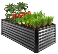 Outdoor Metal Raised Garden Bed for Vegetables, Flowers, Herbs - 6x3x2ft, Gray