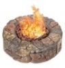 Stone Gas Fire Pit w/ 30,000 BTU, Ignition Button, Control Knob - 27.6in