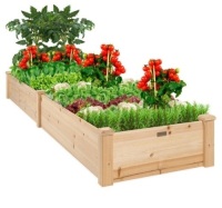 8x2ft Wooden Raised Garden Bed Planter for Garden, Lawn, Yard
