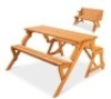 2-in-1 Outdoor Interchangeable Wooden Picnic Table/Garden Bench
