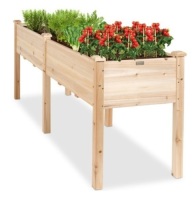Raised Garden Bed, Elevated Wood Garden Planter Stand - 72x24x30in
