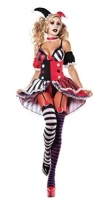 No Good Harlequin Shaper Adult Costume, 5 Piece Dress/Headband/Sleeves/Choker/Cuffs&nbsp;- Adult Small