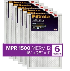 3M, Ultra Allergen, Air Filters,16x25x1, MPR 1500, Pack of 6, Like New, Retail - $109.24