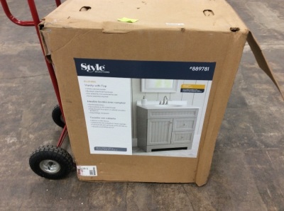 Single Sink Bathroom Vanity with White Cultured Marble Top