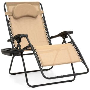 Oversized Reclining Zero Gravity Chair Lounger w/ Cup Holder, Pillow