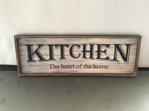 Vintage Wooden Kitchen Sign, New , Retail - $39.99