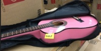 Acoustic Guitar w/ Case, Pink