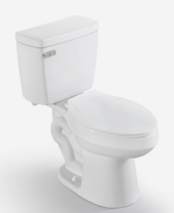 Project Source  Pro-Flush White Elongated Chair Height 2-piece WaterSense Toilet 12-in Rough-In Size