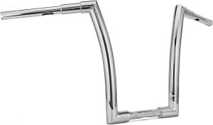 WSays 14‘’ Rise 1.5 inch Fat Bar Steel Pipe Ape Bar Handlebar Chrome Compatible with Harley Dyna Softail Sportster XL 883 1200, Road King Model & 1998-2013 Road Glide 