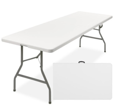 8ft Portable Folding Plastic Dining Table w/ Handle, Lock 