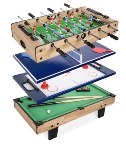 4-in-1 Multi Game Table Set w/ Air Hockey, Table Tennis, Billiards, Foosball