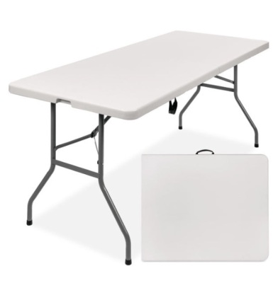 6ft Portable Folding Plastic Dining Table w/ Handle, Lock