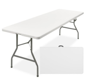 8ft Portable Folding Plastic Dining Table w/ Handle, Lock