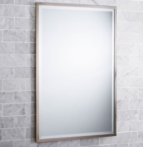 Pottery Barn, Satin Nickel, Kensington Rectangular Mirror, 23x35, D-Ring Mount, Like New, Retail - $349