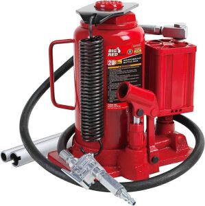 BIG RED TA92006 Torin Pneumatic Air Hydraulic Bottle Jack with Manual Hand Pump, 20 Ton (40,000 lb) Capacity, Red 