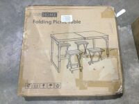 VIVOHOME Aluminum Portable Folding Picnic Table with 4 Stools - Bent Leg&nbsp;