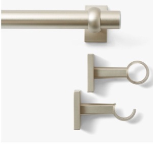 Pottery Barn, Pewter Curtain Rod, Wall Bracket, Like New, Retail - $159