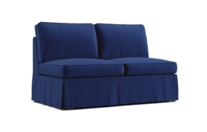 Pottery Barn, Loveseat Slipcovers, Armless, Navy, Like New, Retail - $1,259