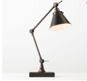 Pottery Barn, Architect's, Adjustable USB Table Lamp, Bronze, Like New, Retail - $349