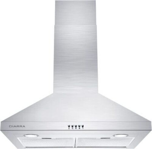 Wall Mount Range Hood 30 inch with 450 CFM Stainless Steel Stove Vent Hood for Kitchen with 3 Speed Exhaust Fan Ducted and Ductless Convertible CAS75206P&nbsp;