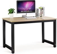 Tribesigns Modern Simple Style Computer Desk,&nbsp;Walnut/Black - Appears New&nbsp;