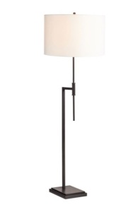 Pottery Barn, Atticus Metal Floor Lamp, 48.5", Bronze, Ivory Shade, Like New, Retail - $244