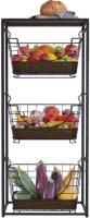 Home Intuition 3-Tier Removable Wire Baskets Stand, Antique Black - Appears New&nbsp;