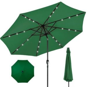 Solar LED Lighted Patio Umbrella w/ Tilt Adjustment, UV-Resistance - 10ft