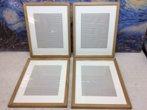 Lot of (4) Rustic Wood Gallery Frames, 11 x 14 Matted to 8 x 10 - New