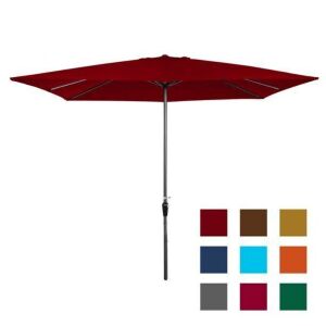 Rectangular Patio Umbrella w/ Easy Crank, UV-Resistant Fabric - 8x11ft