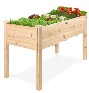 Raised Garden Bed, Elevated Wood Garden Planter Stand, 48x24x30in