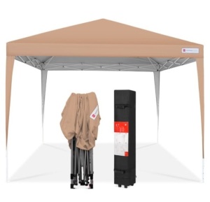 Outdoor Portable Pop Up Canopy Tent w/ Carrying Case, 10x10ft, Tan