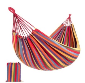 2-Person Brazilian-Style Double Hammock w/ Portable Carrying Bag, Rainbow