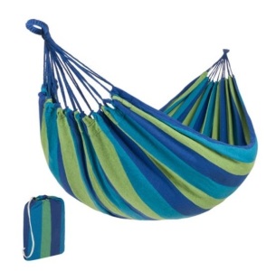 2-Person Brazilian-Style Double Hammock w/ Portable Carrying Bag, Blue