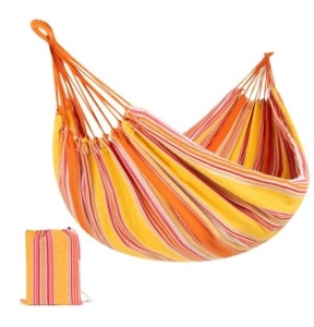 2-Person Brazilian-Style Double Hammock w/ Portable Carrying Bag, Sunset