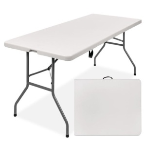 6ft Portable Folding Plastic Dining Table w/ Handle, Lock