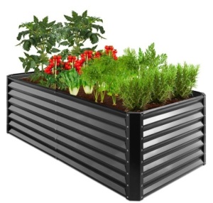 Outdoor Metal Raised Garden Bed for Vegetables, Flowers, Herbs - 6x3x2ft, Gray