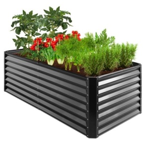 Outdoor Metal Raised Garden Bed for Vegetables, Flowers, Herbs - 6x3x2ft, Gray